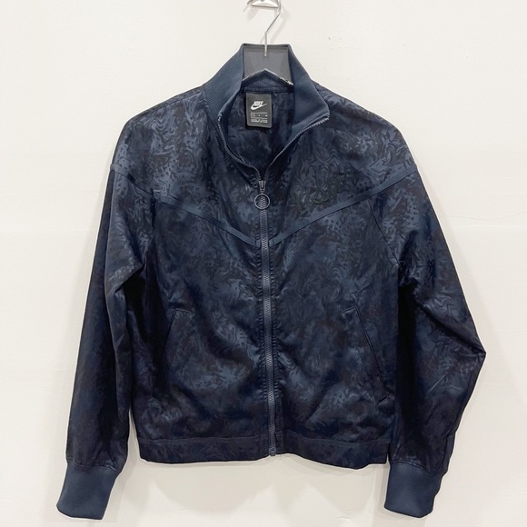 Nike Sportswear NSW Jacquard Track Jacket Full Zip Rib Knit Trim Streetwear Blue - Picture 5 of 13